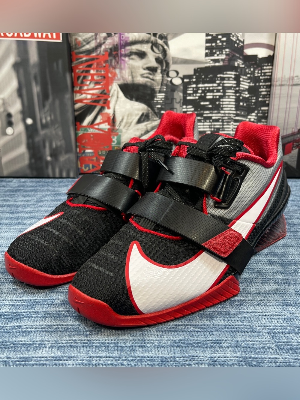 Nike Men's Size 11 Romaleos 4 Weightlifting Shoes Black Red CD3463 003 NEW